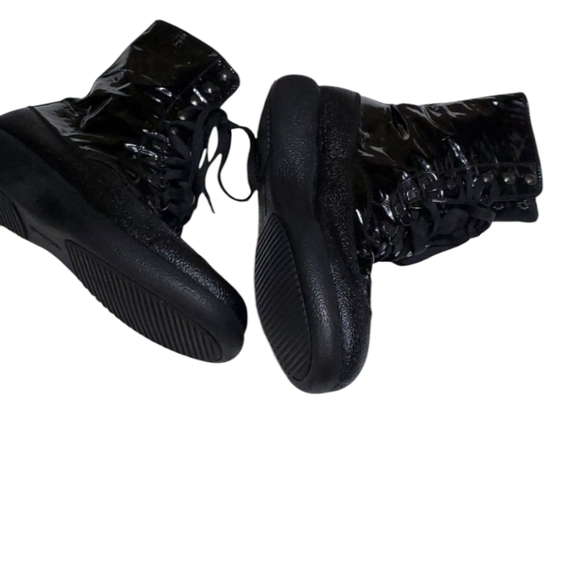 Sonia Rykiel black patent leather Steampunk Goth  laceup boots size 8 - Picture 1 of 16